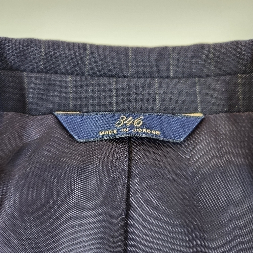 BROOKS Brothers 346 Mens 44L Wool Black Pinstripe Blazer Sport Coat Suit Jacket - Picture 5 of 11